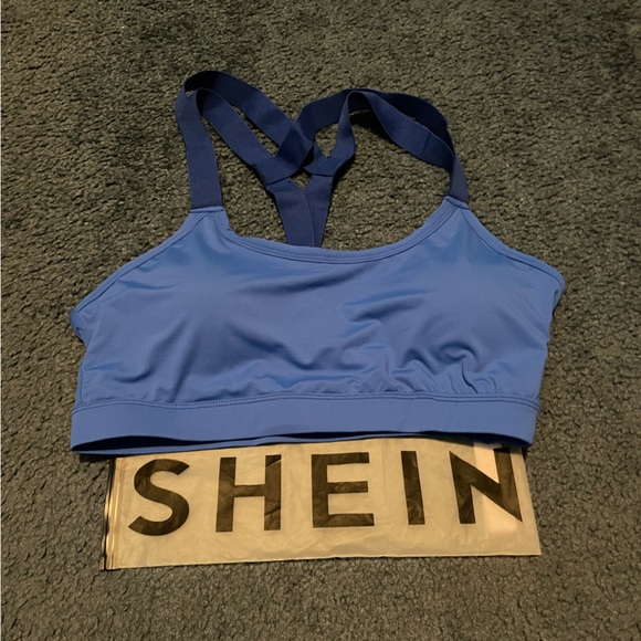 Blue Strappy Sports bra - Picture 4 of 5